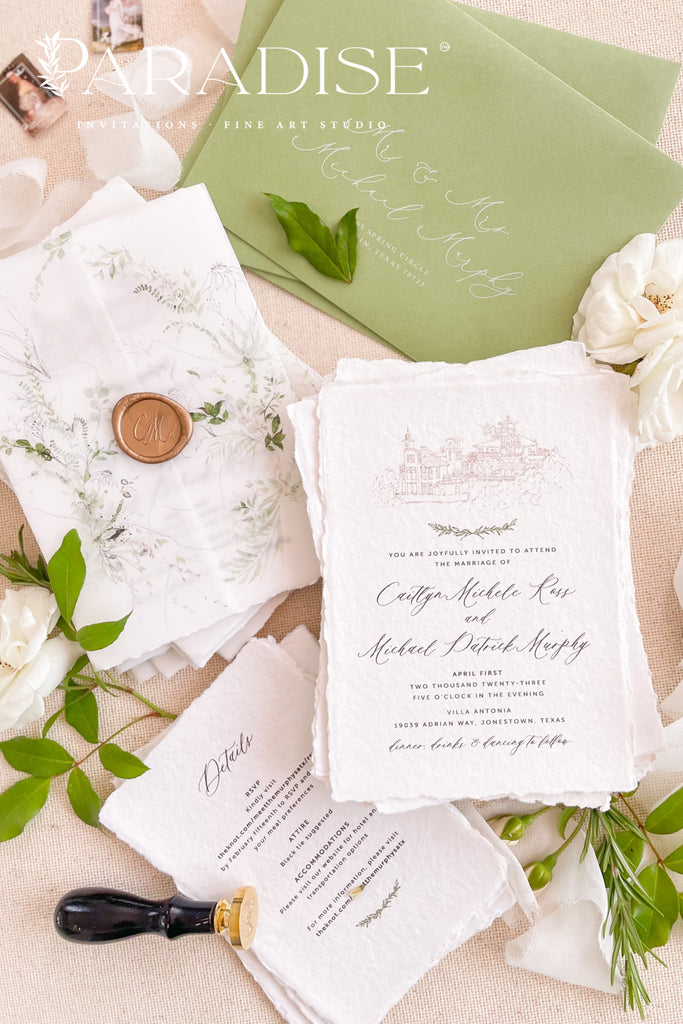 Amabelle Handmade Paper Wedding Invitation Sets