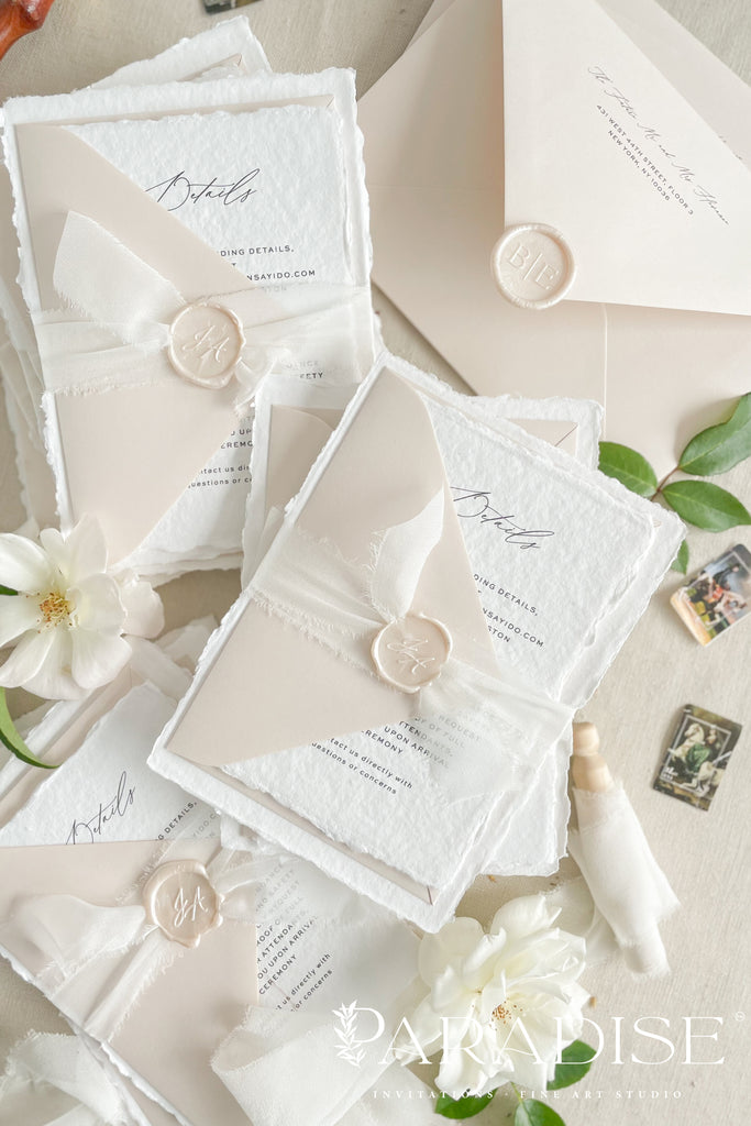 Beatrix Handmade Paper Wedding Invitation Sets