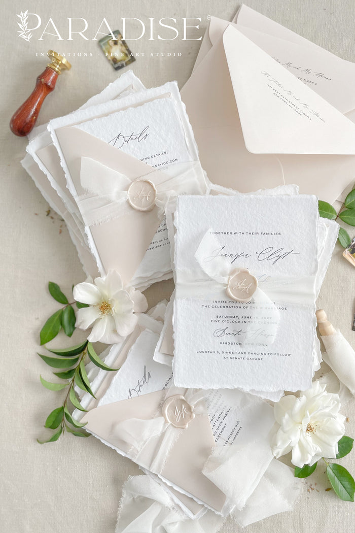 Beatrix Handmade Paper Wedding Invitation Sets