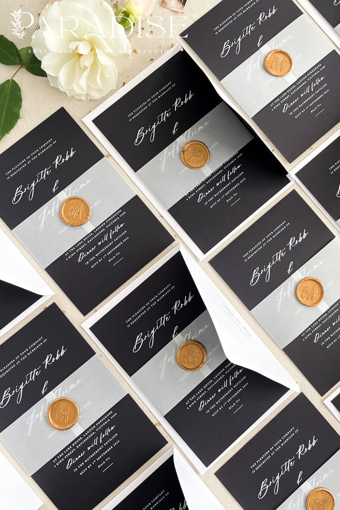 Lydie Black and White Wedding Invitations