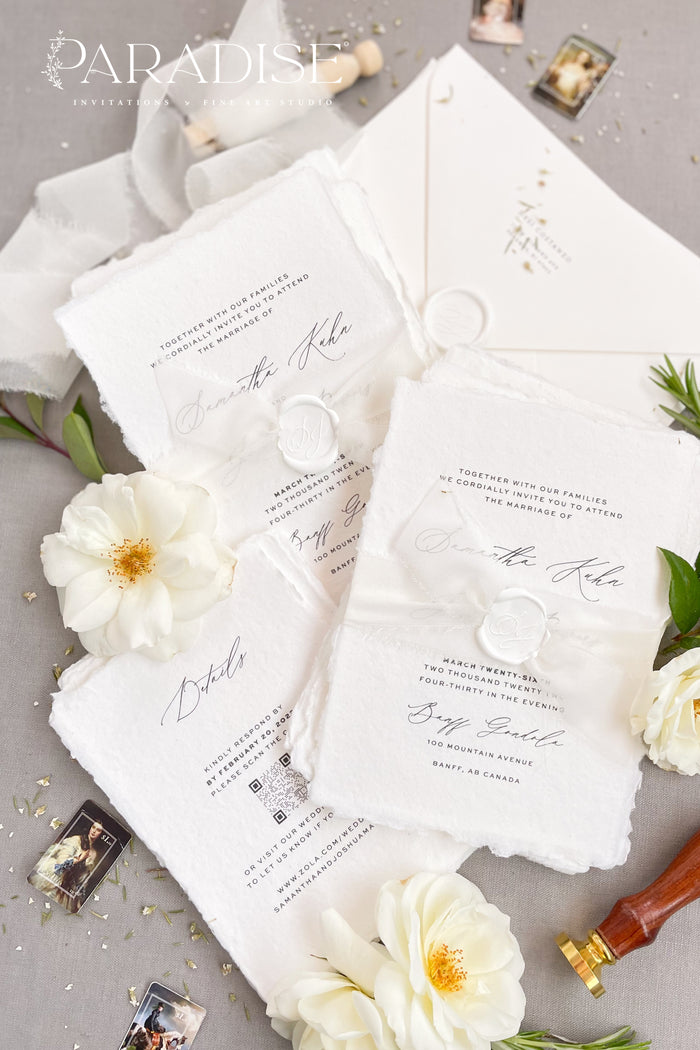 Elianna Handmade Paper Wedding Invitation Sets