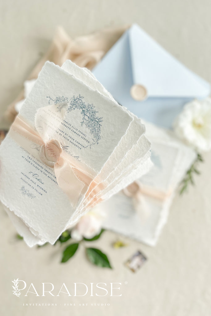 Blandine Handmade Paper Wedding Invitation Sets