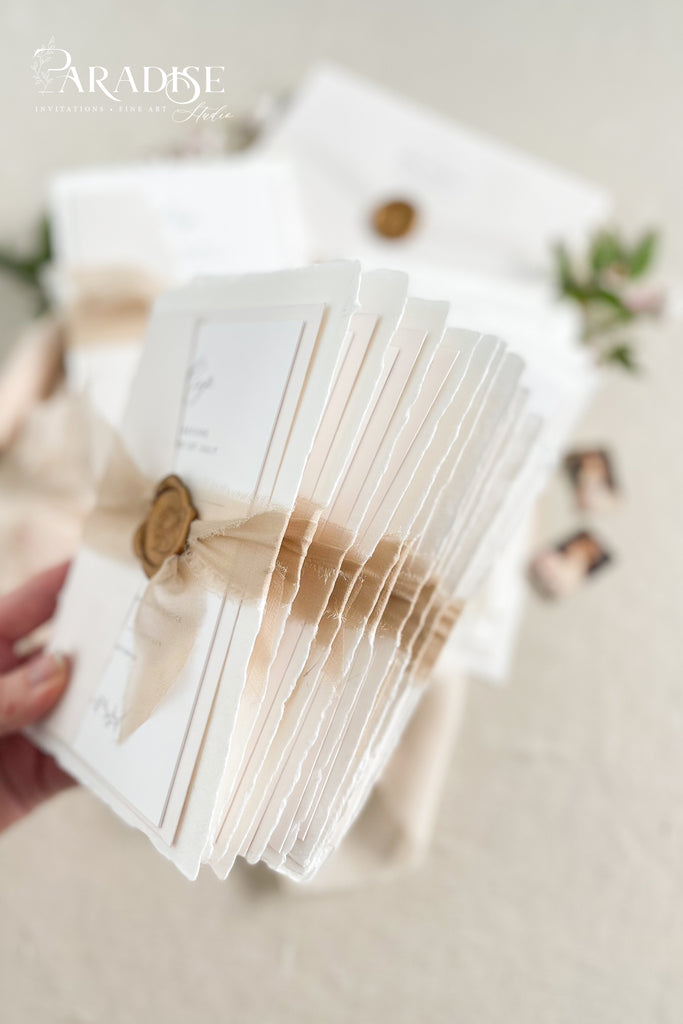 May Handmade Paper Wedding Invitation Sets