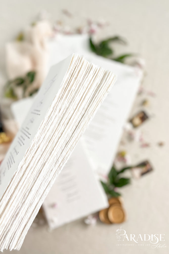 Sheyla Handmade Paper Wedding Menus
