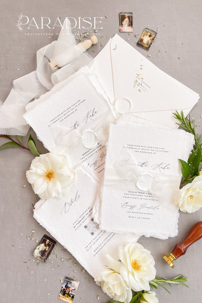 Elianna Handmade Paper Wedding Invitation Sets