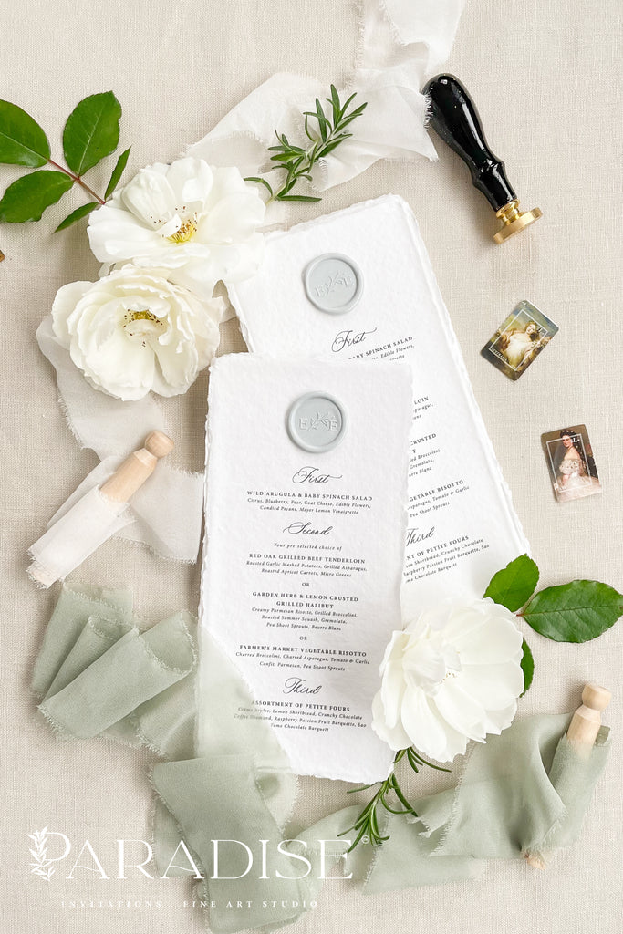Thea Handmade Paper Wedding Menus