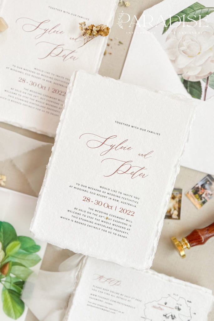Maggie Handmade Paper Wedding Invitation Sets
