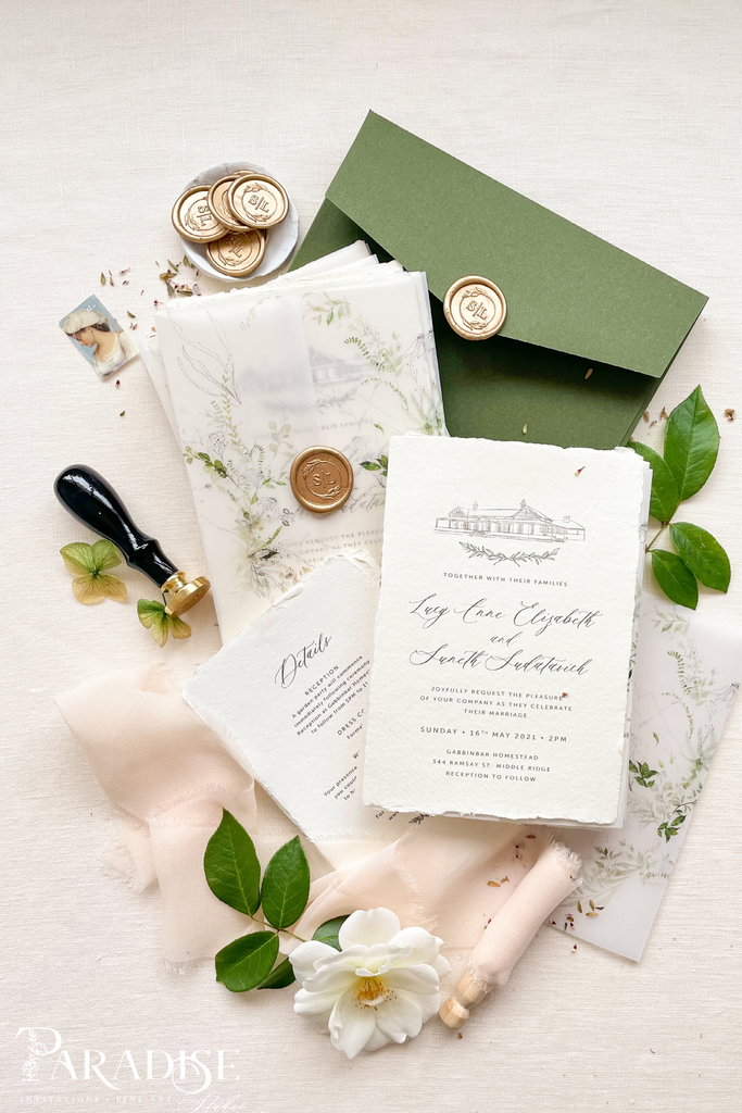 Rylee Handmade Paper Wedding Invitation Sets