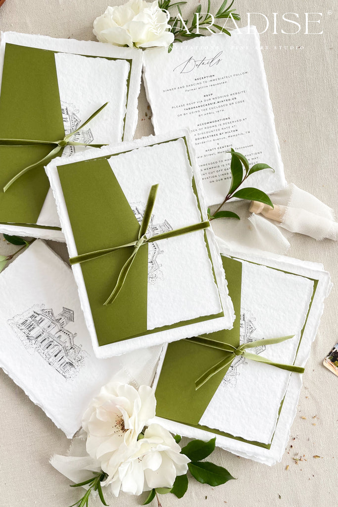 Azalea Handmade Paper Wedding Invitation Sets
