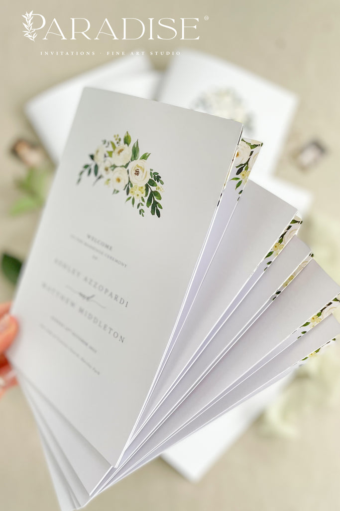 Honorine Watercolor Floral Wedding Programs