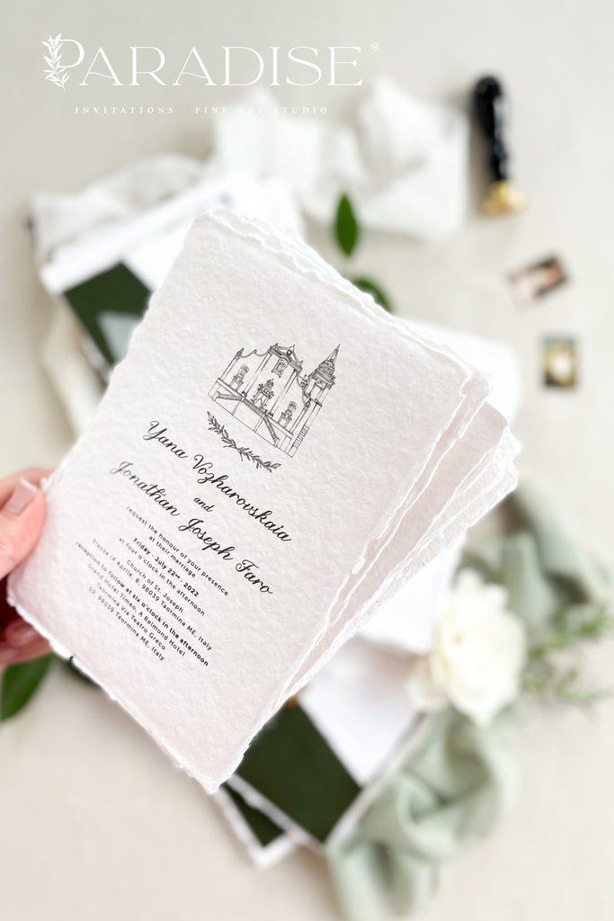 Isabelle Handmade Paper Wedding Invitation Sets