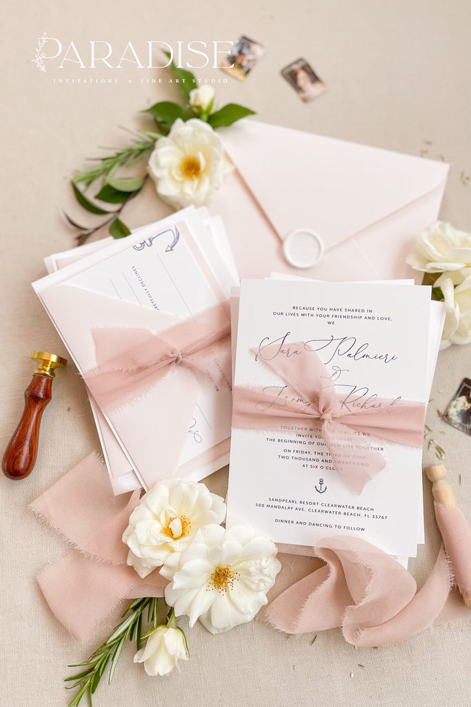 Sabrina Silk Ribbon Wedding Invitation Sets – Paradise Invitations