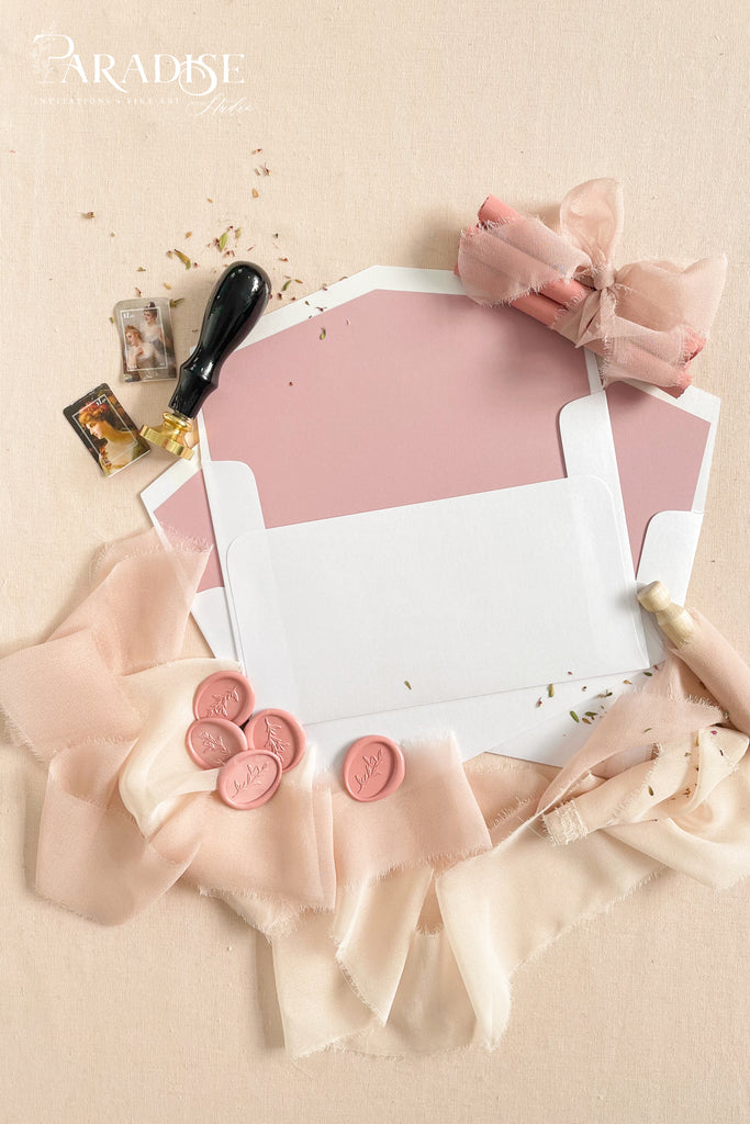 White Envelopes and Dusty Pink Envelope Liners
