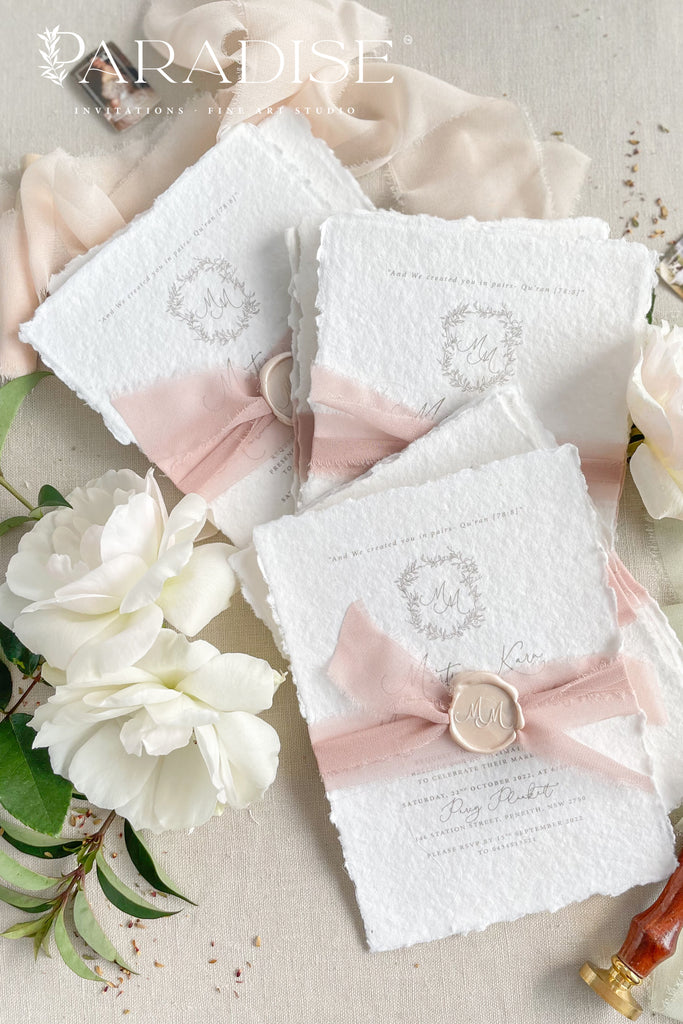 Adaline Handmade Paper Wedding Invitation Sets