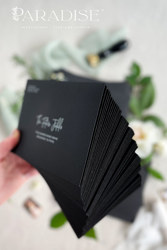 Coco Linen Noir Envelopes