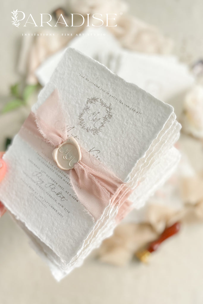 Adaline Handmade Paper Wedding Invitation Sets