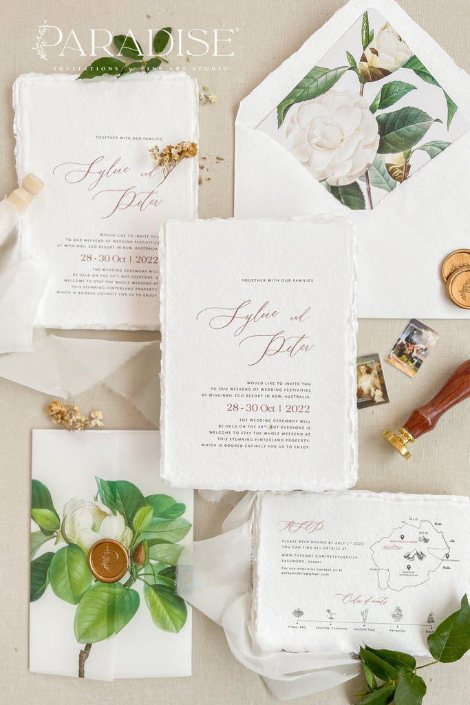 Maggie Handmade Paper Wedding Invitation Sets