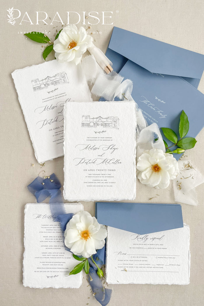 Chantal Handmade Paper Wedding Invitation Sets