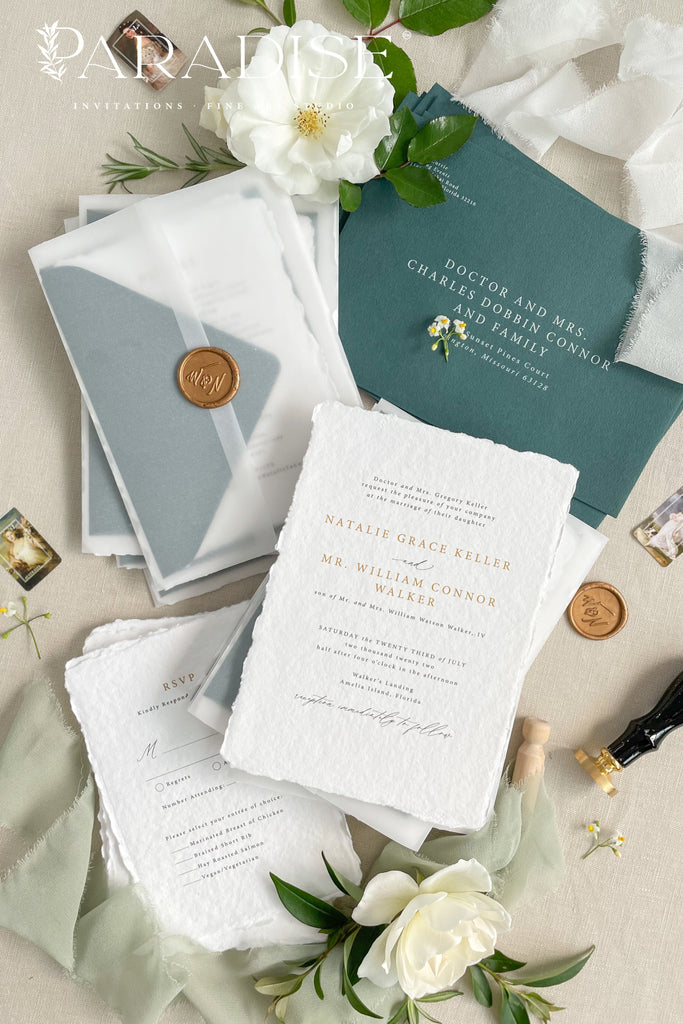 Joanna Handmade Paper Wedding Invitation Sets