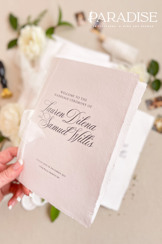 Nyla Handmade Paper Wedding Programs
