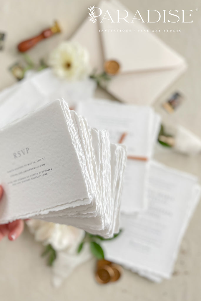 Cecilla Handmade Paper Wedding Invitation Sets