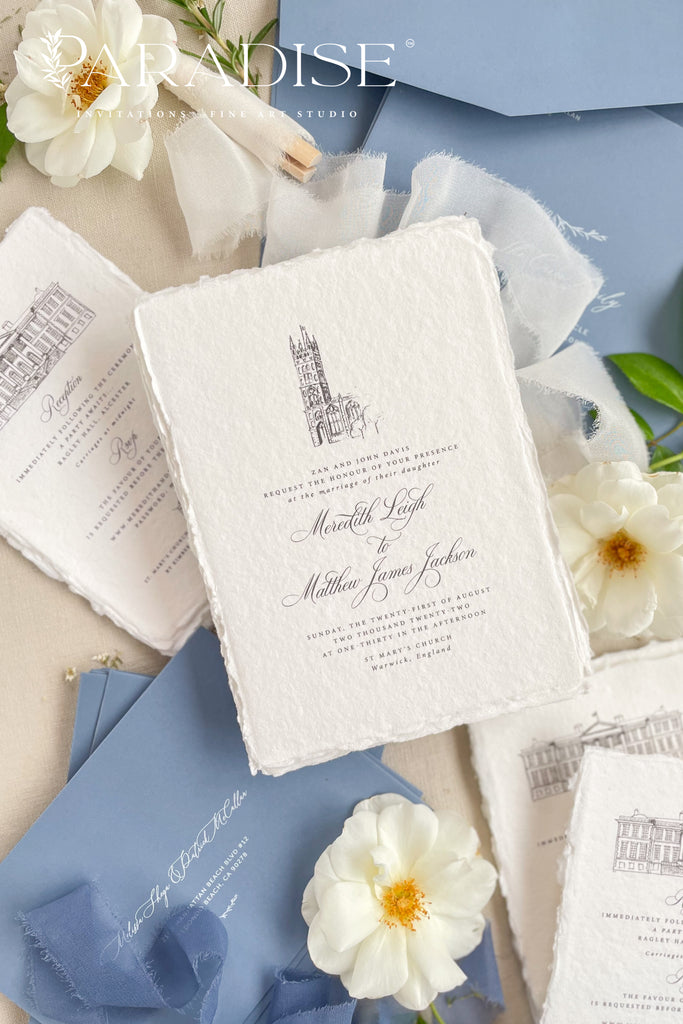 Clarette Handmade Paper Wedding Invitation Sets