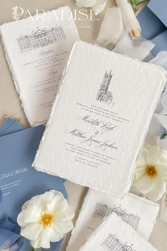 Clarette Handmade Paper Wedding Invitation Sets