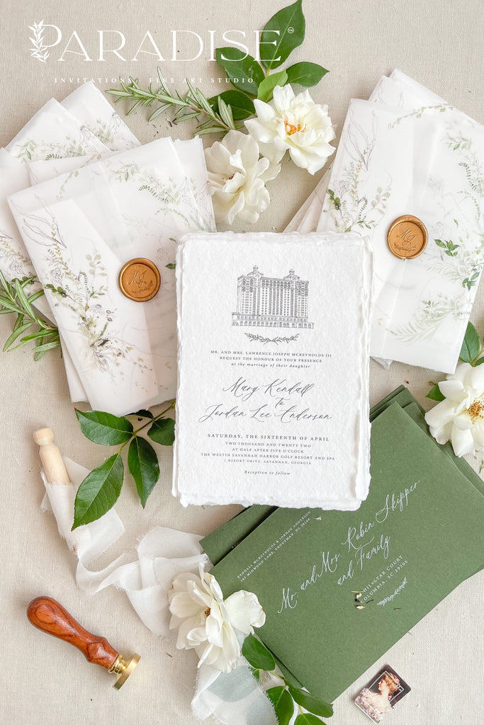 Alexandrie Handmade Paper Wedding Invitation Sets
