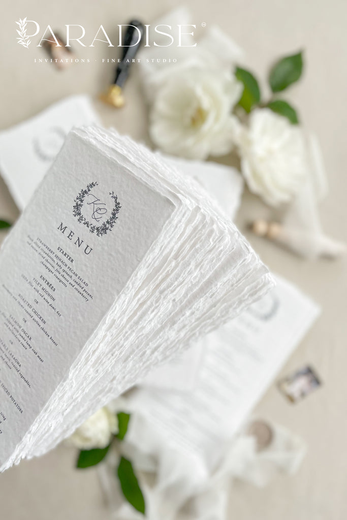 Sybille Handmade Paper Wedding Menus