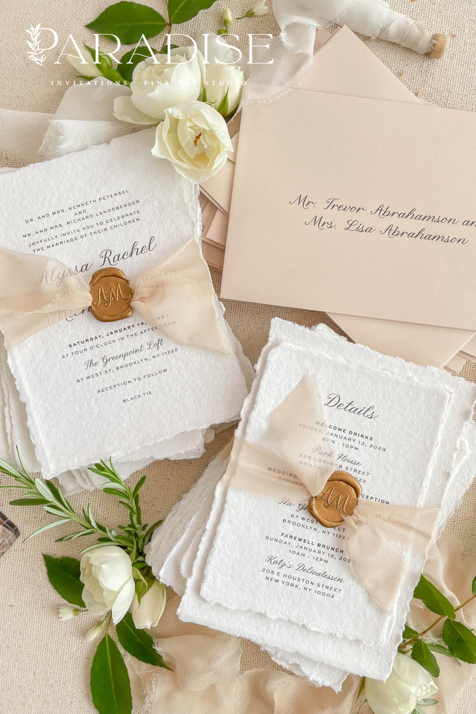 Adriene Handmade Paper Wedding Invitation Sets