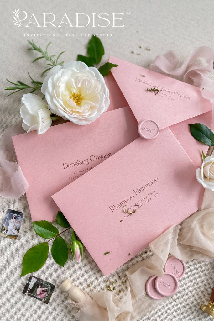 Dusty Pink Envelopes and Custom Address Printing