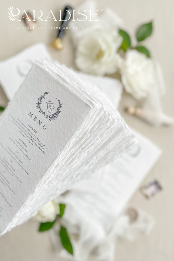 Sybille Handmade Paper Wedding Menus