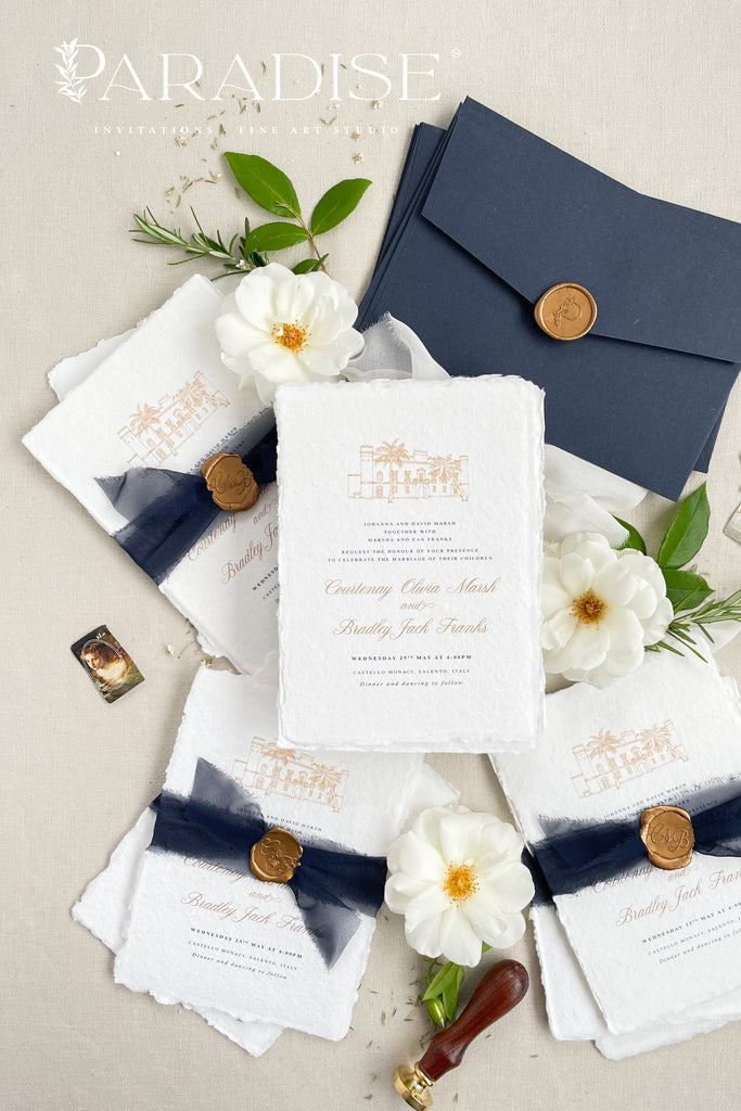 Cleore Handmade Paper Wedding Invitation Sets