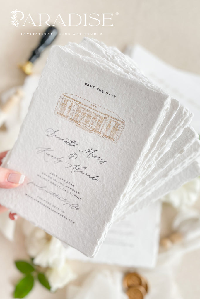 Coretta Handmade Paper Save the Date Cards