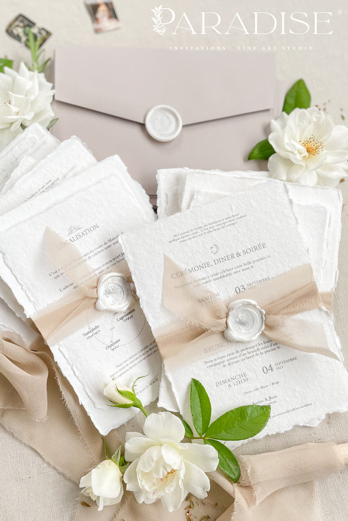 Phoenix Handmade Paper Wedding Invitation Sets