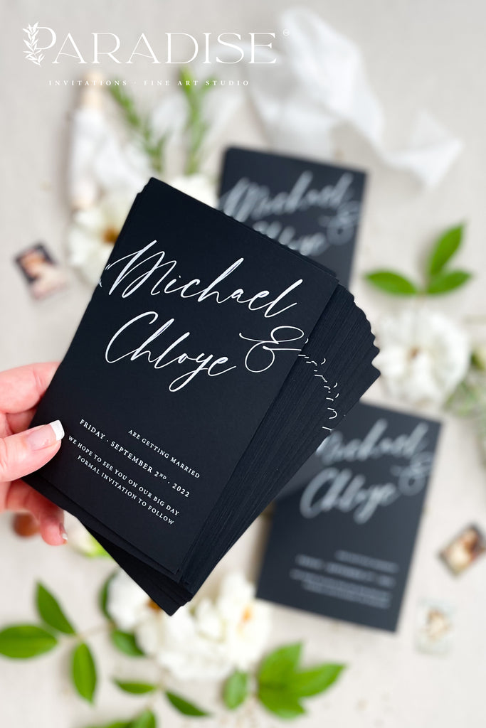 Adree Black and White Save the Date Cards