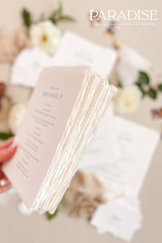 Londyn Handmade Paper Wedding Menus