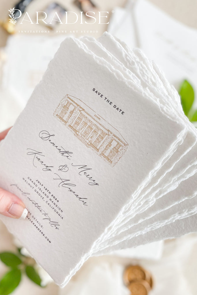Coretta Handmade Paper Save the Date Cards