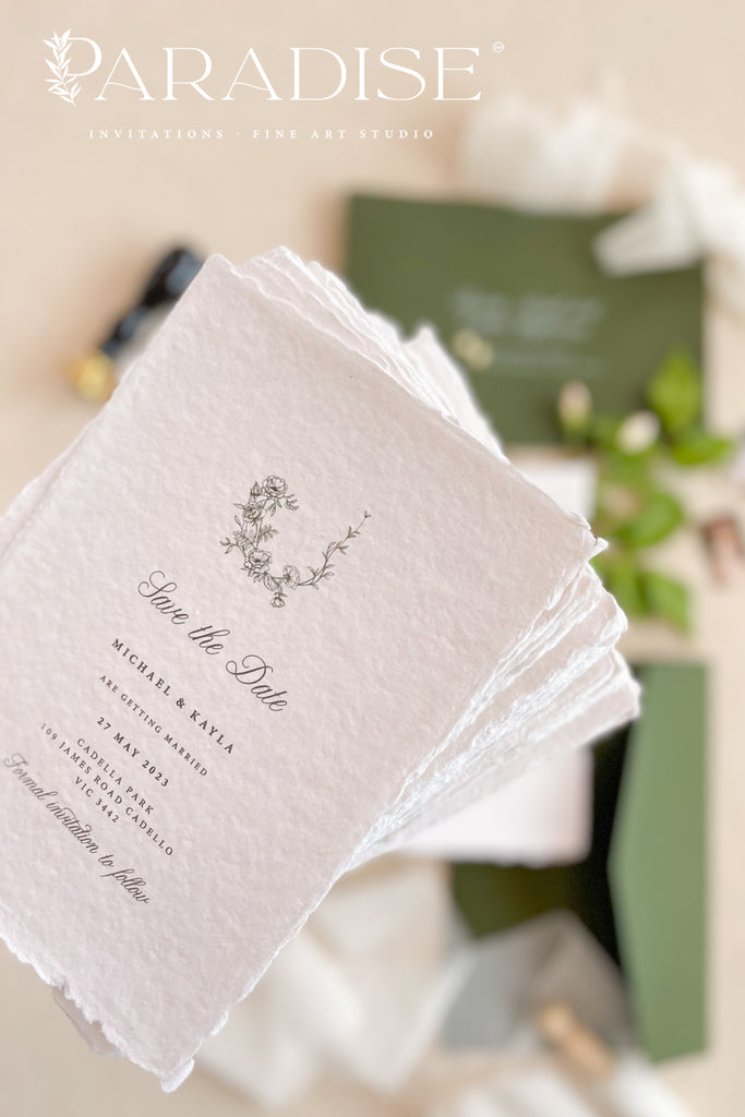 Juleen Handmade Paper Save the Date Cards