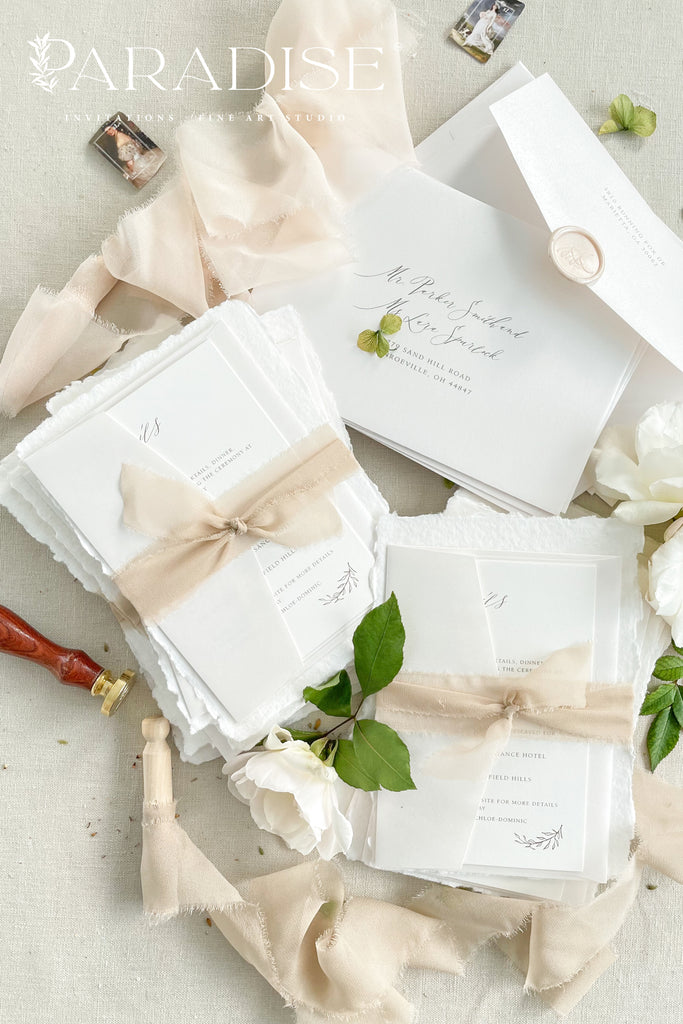 Brettany Handmade Paper Wedding Invitation Sets