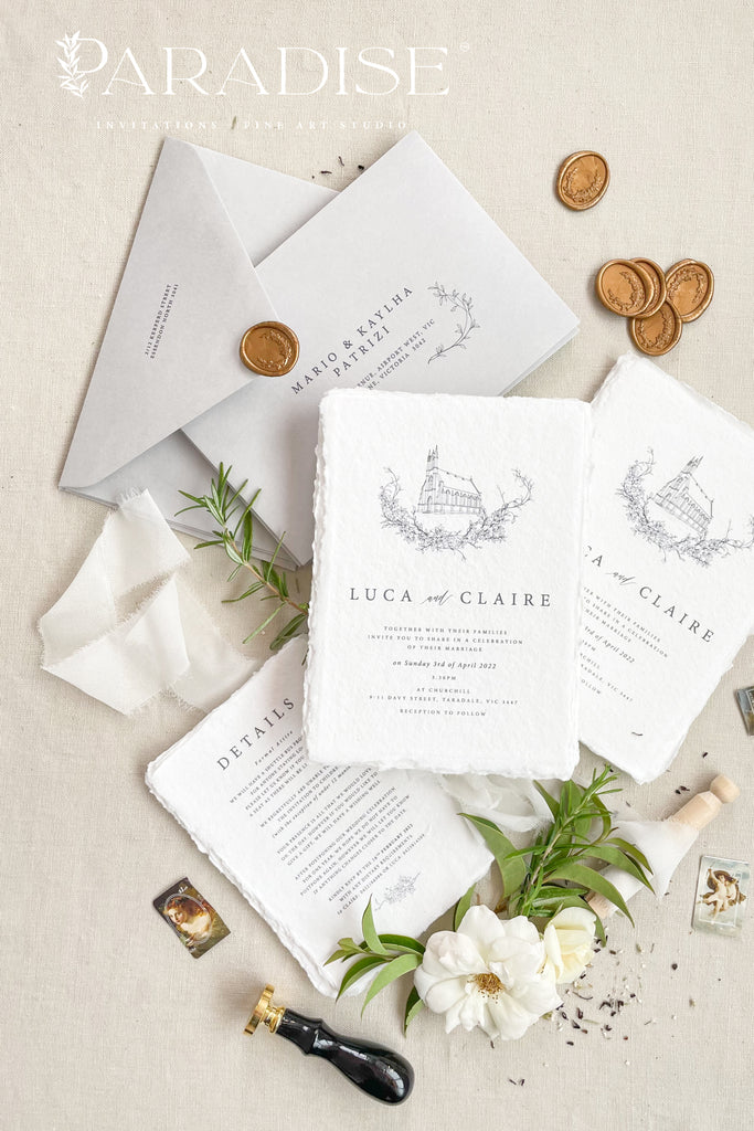 Ottilie Handmade Paper Wedding Invitation Sets