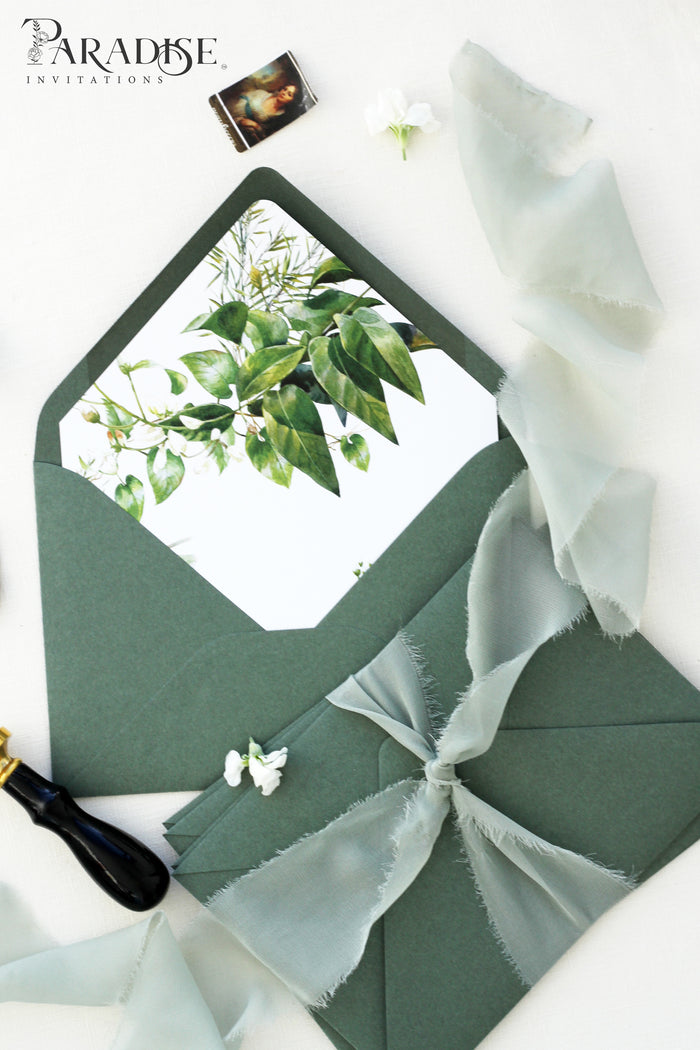 Green Leaves Envelope Liners and Envelopes