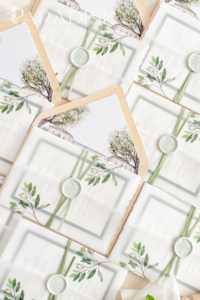 Bernette Handmade Paper Wedding Invitation Sets