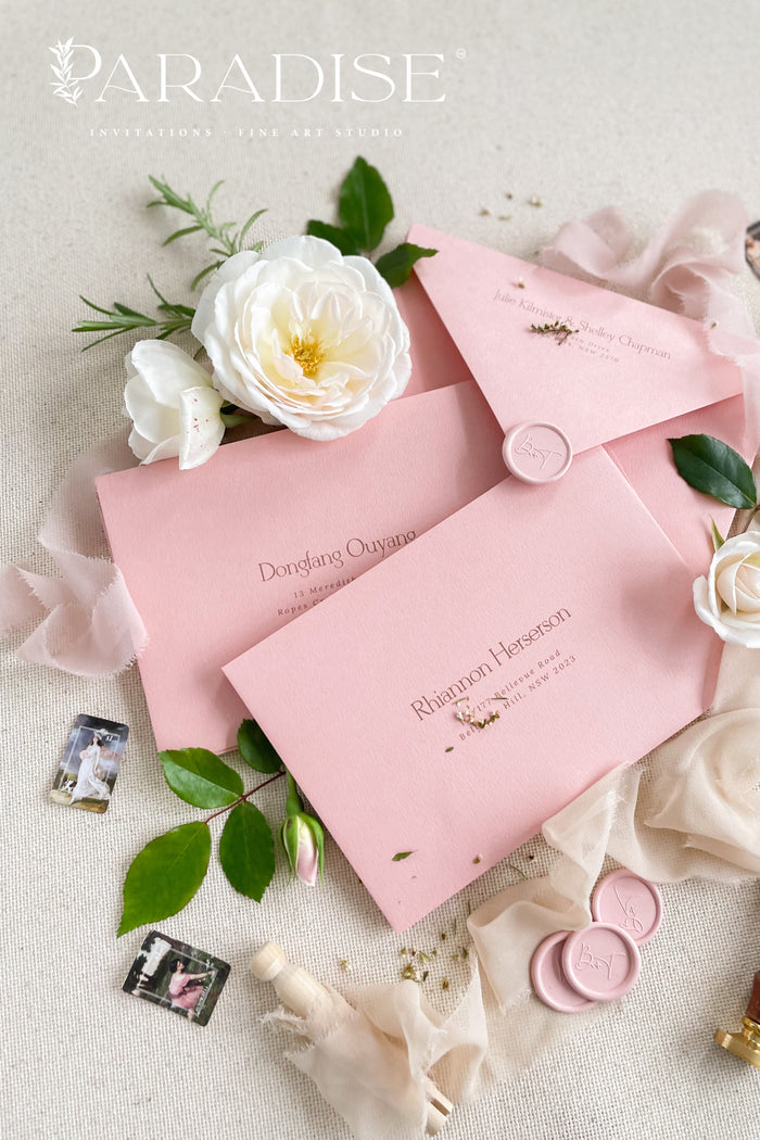 Dusty Pink Envelopes and Custom Address Printing