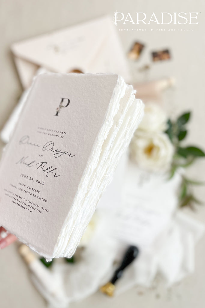 Ruth Handmade Paper Save the Date Cards