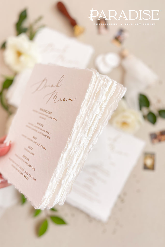 Juniper Handmade Paper Wedding Menus