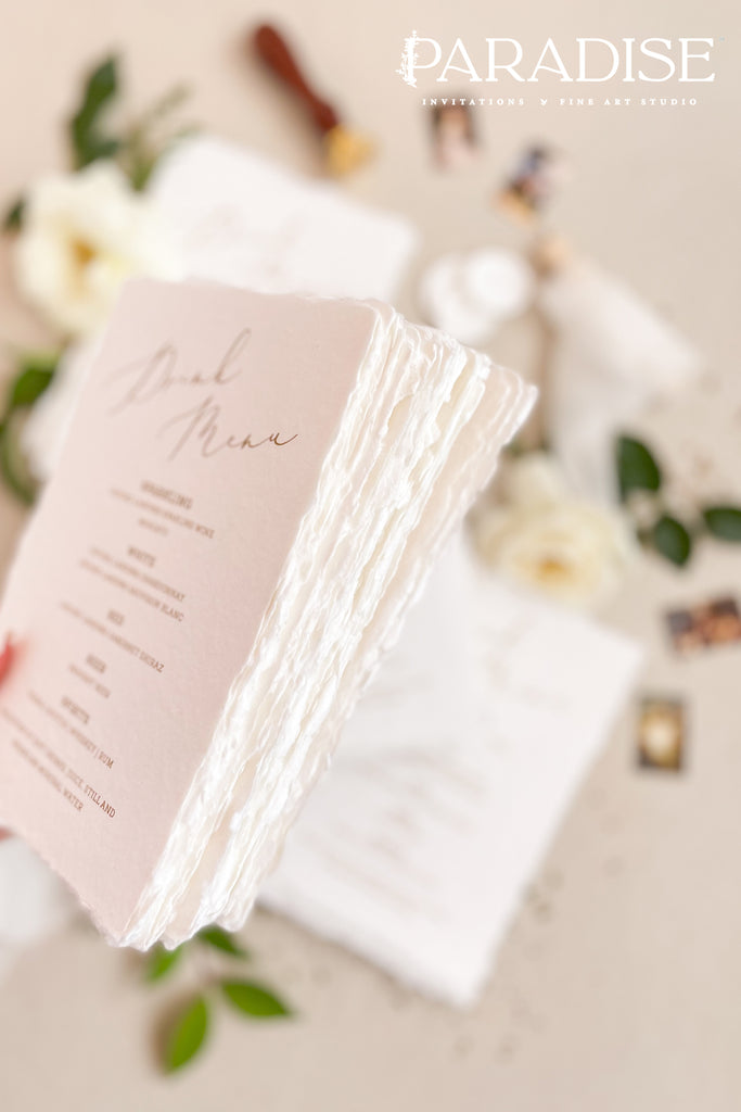 Juniper Handmade Paper Wedding Menus