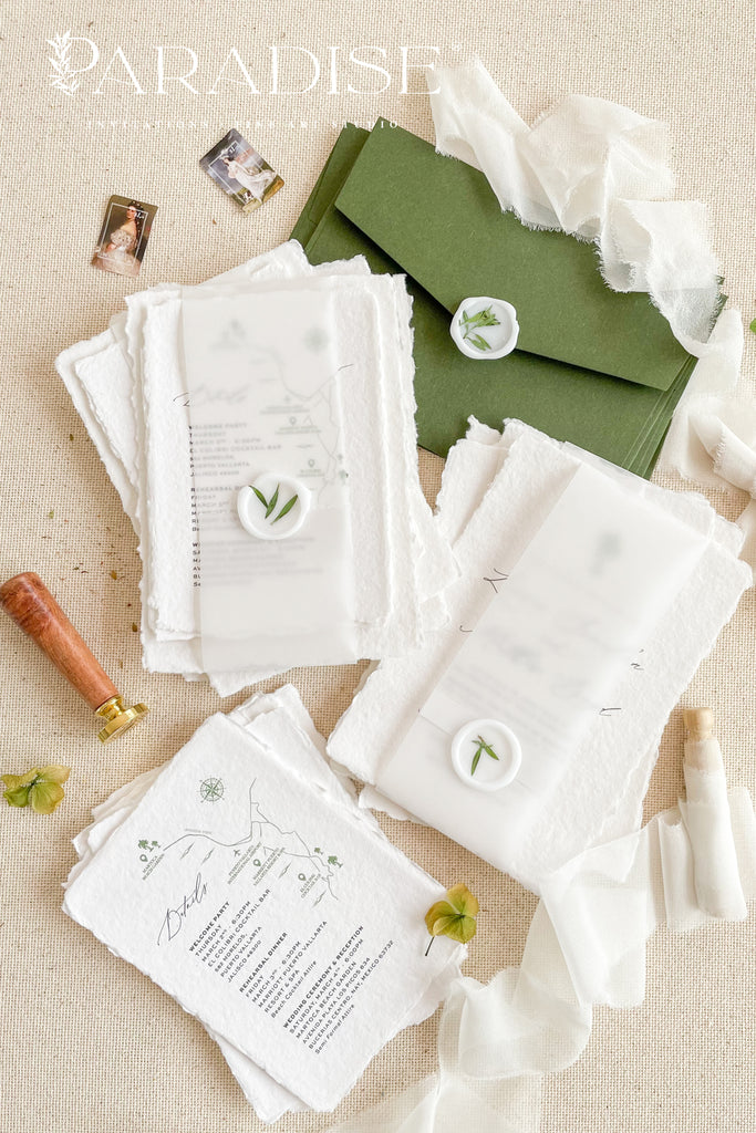 Claudine Handmade Paper Wedding Invitation Sets