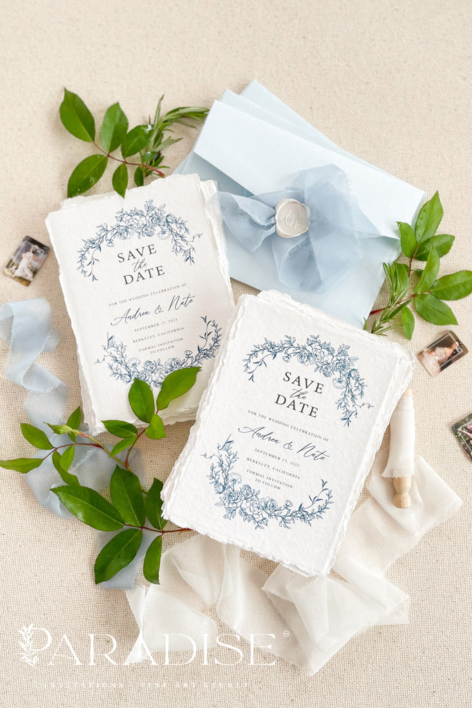 Floriana Handmade Paper Save the Date Cards