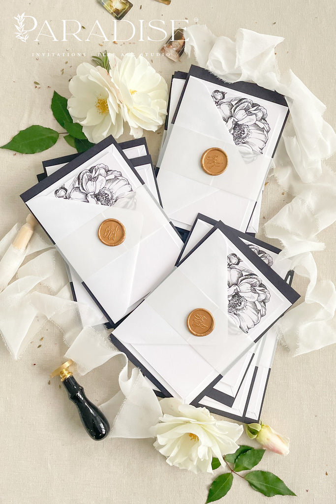 Lydie Black and White Wedding Invitations